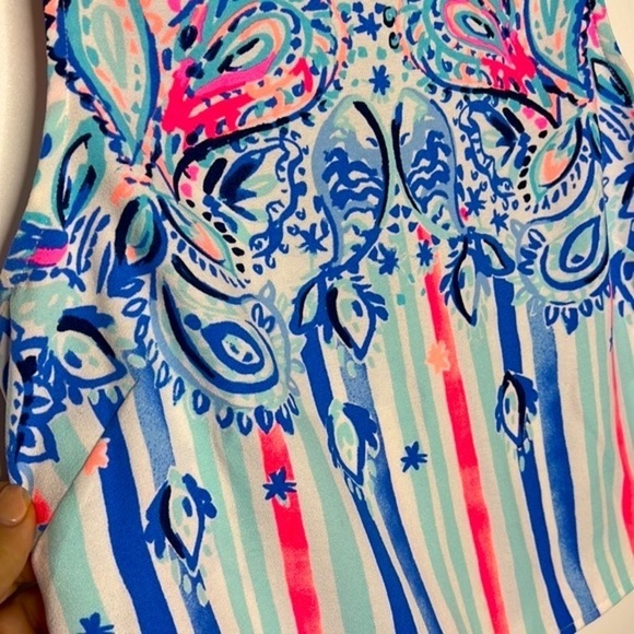 Lilly Pulitzer Donna Boxy Cropped Striped Floral Sleeveless Tank Top - Picture 2 of 6